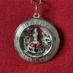 M&M Sterling I Round Happy Birthday Charm I Small